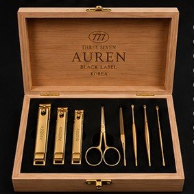 쓰리세븐 AUREN 블랙라벨 원목 케이스 개봉 구성